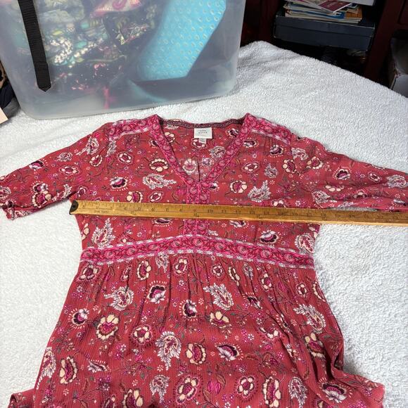 Knox Rose Dress M pinks cream floral midi boho coquette whimsical milkmaid - Picture 3 of 7